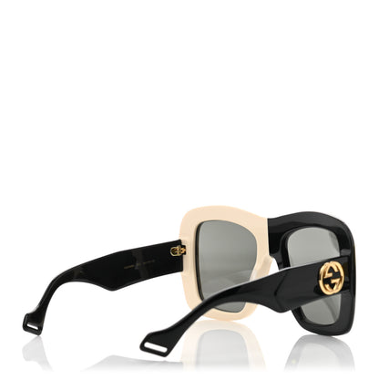 Gucci Acetate Square Frame Sunglasses GG0498S Black White 4 of 7