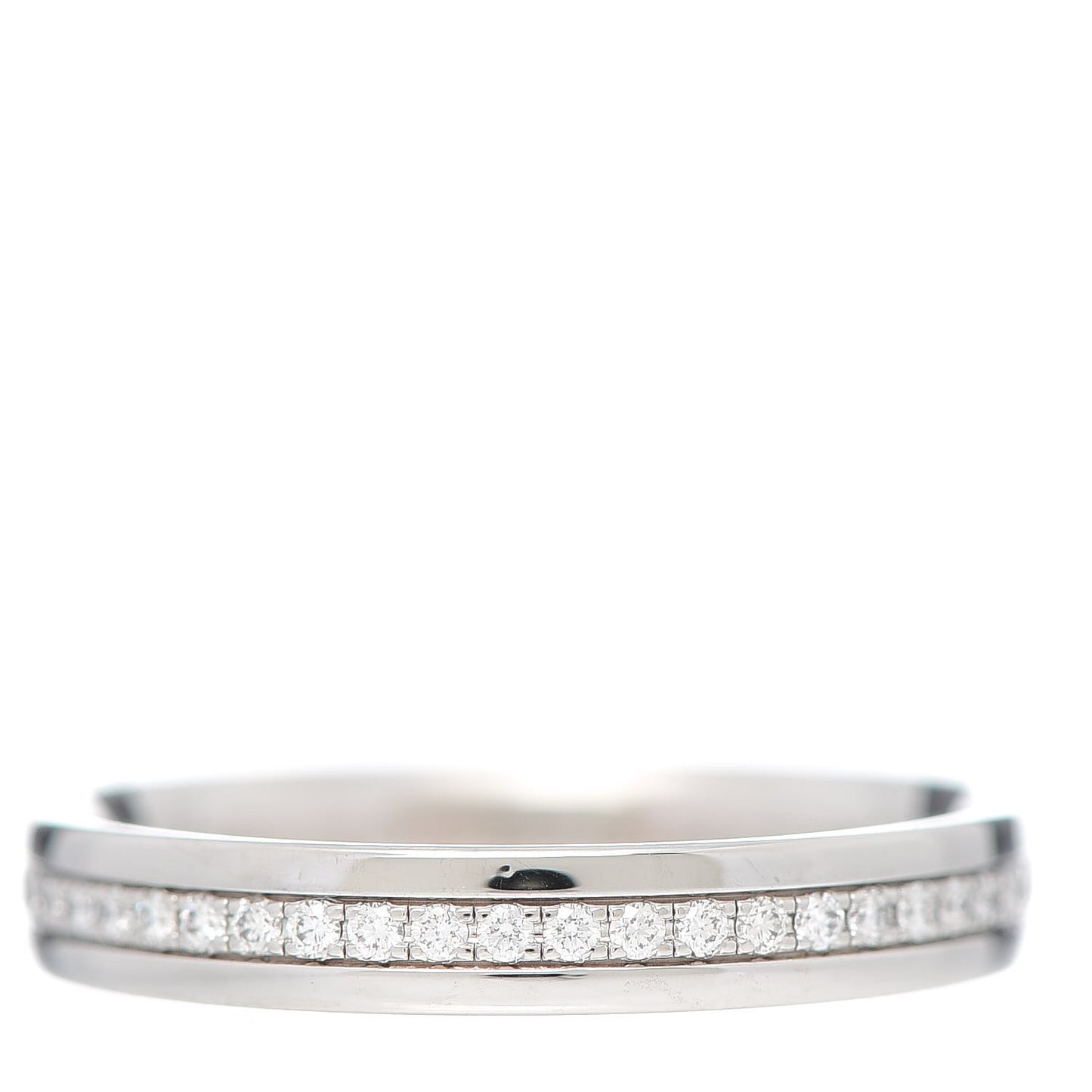 18K White Gold Diamond Metro Wedding Band Ring 50 5.5