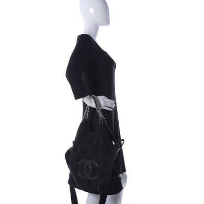 Chanel Microsuede Quilted Rodeo Drive Hobo Black 3 of 11
