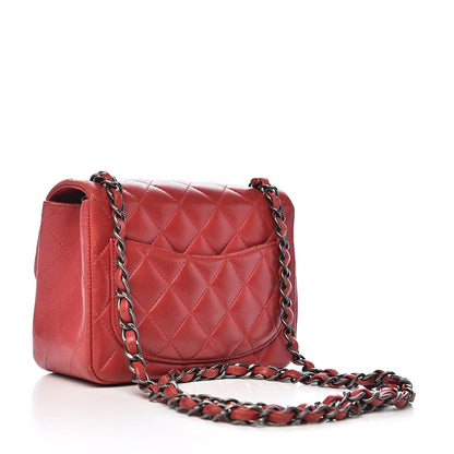 Chanel Lambskin Quilted Mini Square Flap Red 3 of 21