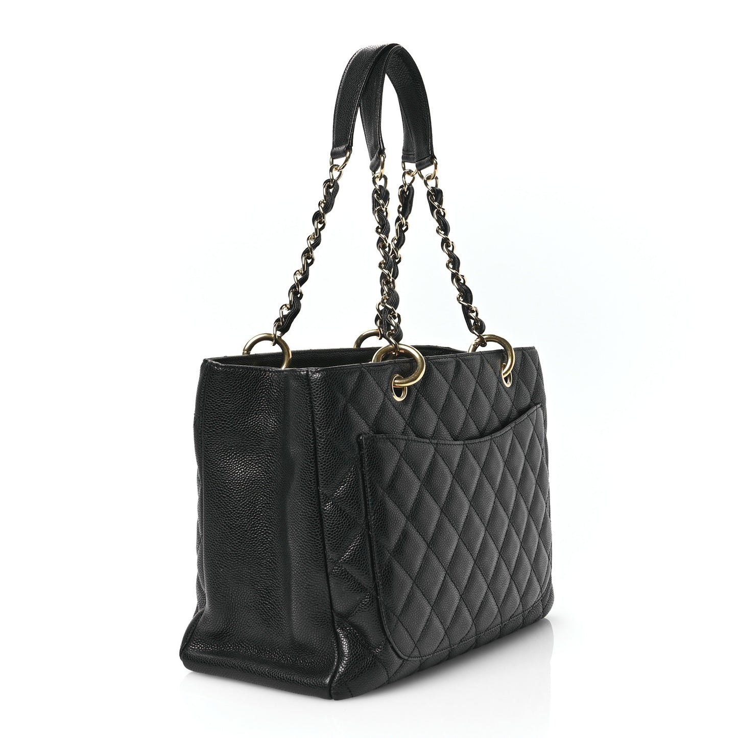 Caviar Quilted Grand Shopping Tote GST Black