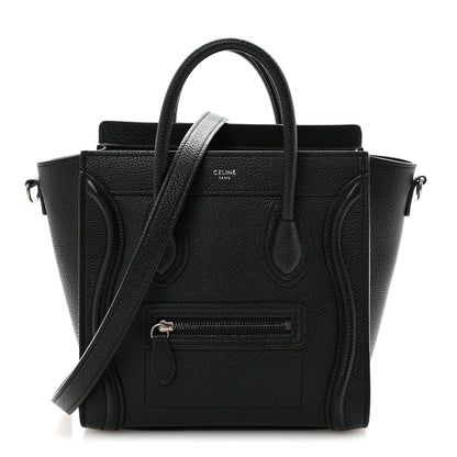 Celine Drummed Calfskin Nano Luggage Black 1 of 10