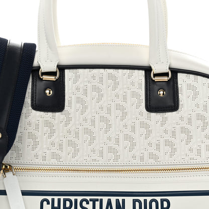 Christian Dior Perforated Calfskin Medium Dior Vibe Classic Bowling Bag White 8 of 13