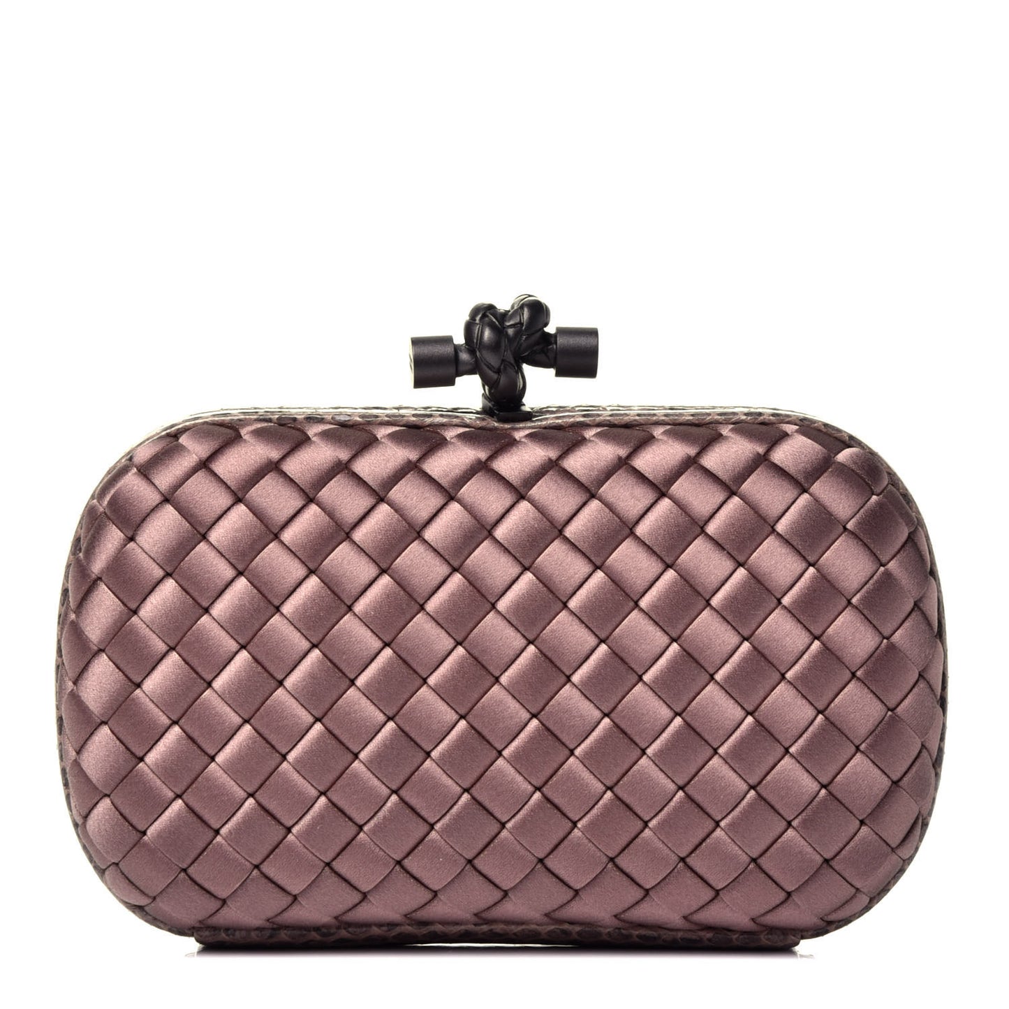 Satin Intreccio Impero Ayers Knot Clutch Pink