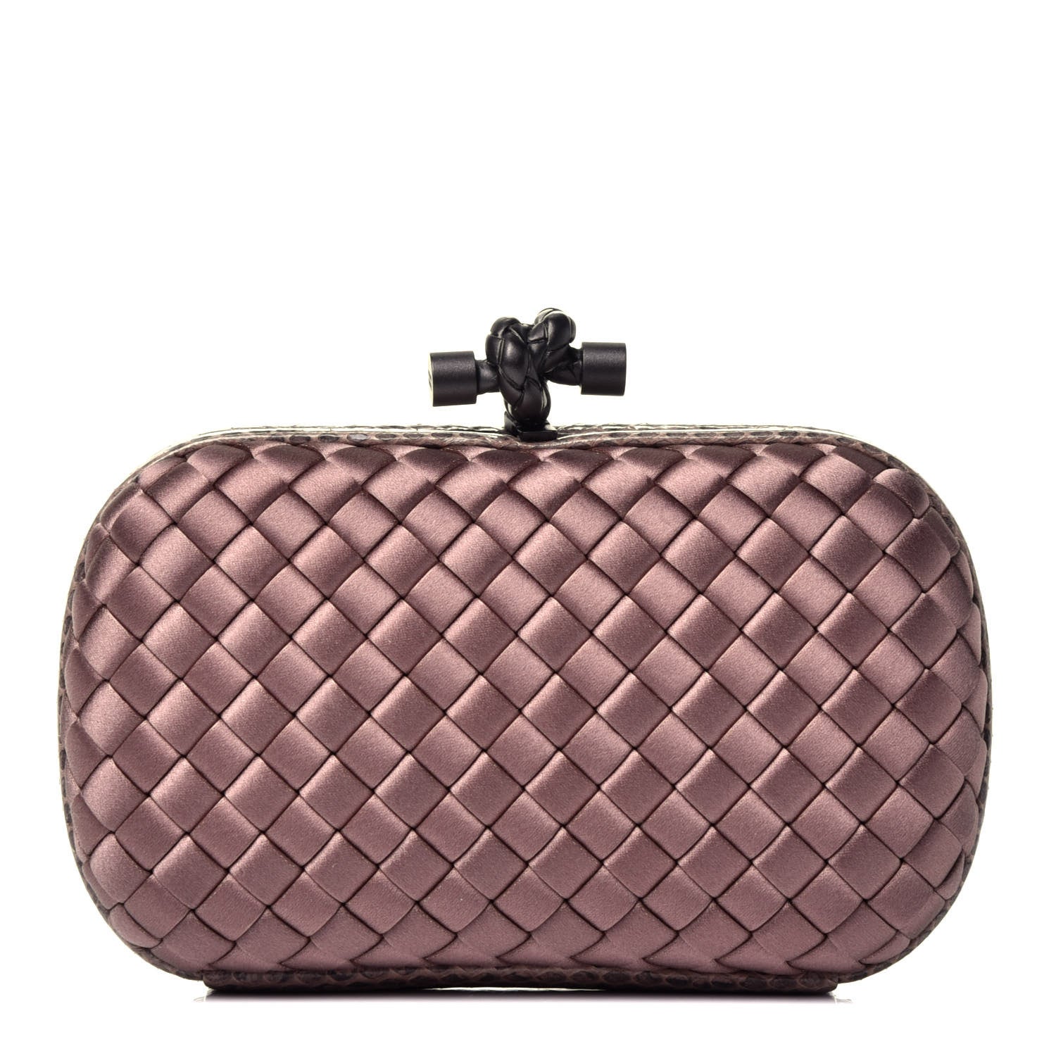 Bottega Veneta Satin Intreccio Impero Ayers Knot Clutch Pink 1 of 8