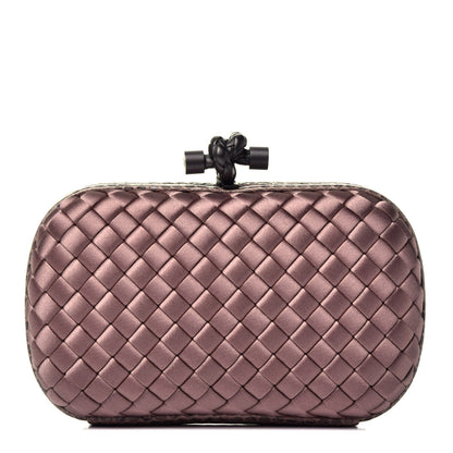 Bottega Veneta Satin Intreccio Impero Ayers Knot Clutch Pink 1 of 8