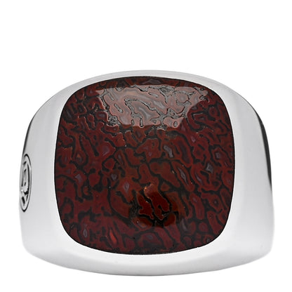 David Yurman Sterling Silver Fossilized Dinosaur Bone Mens Signet Ring 62 10 1 of 6