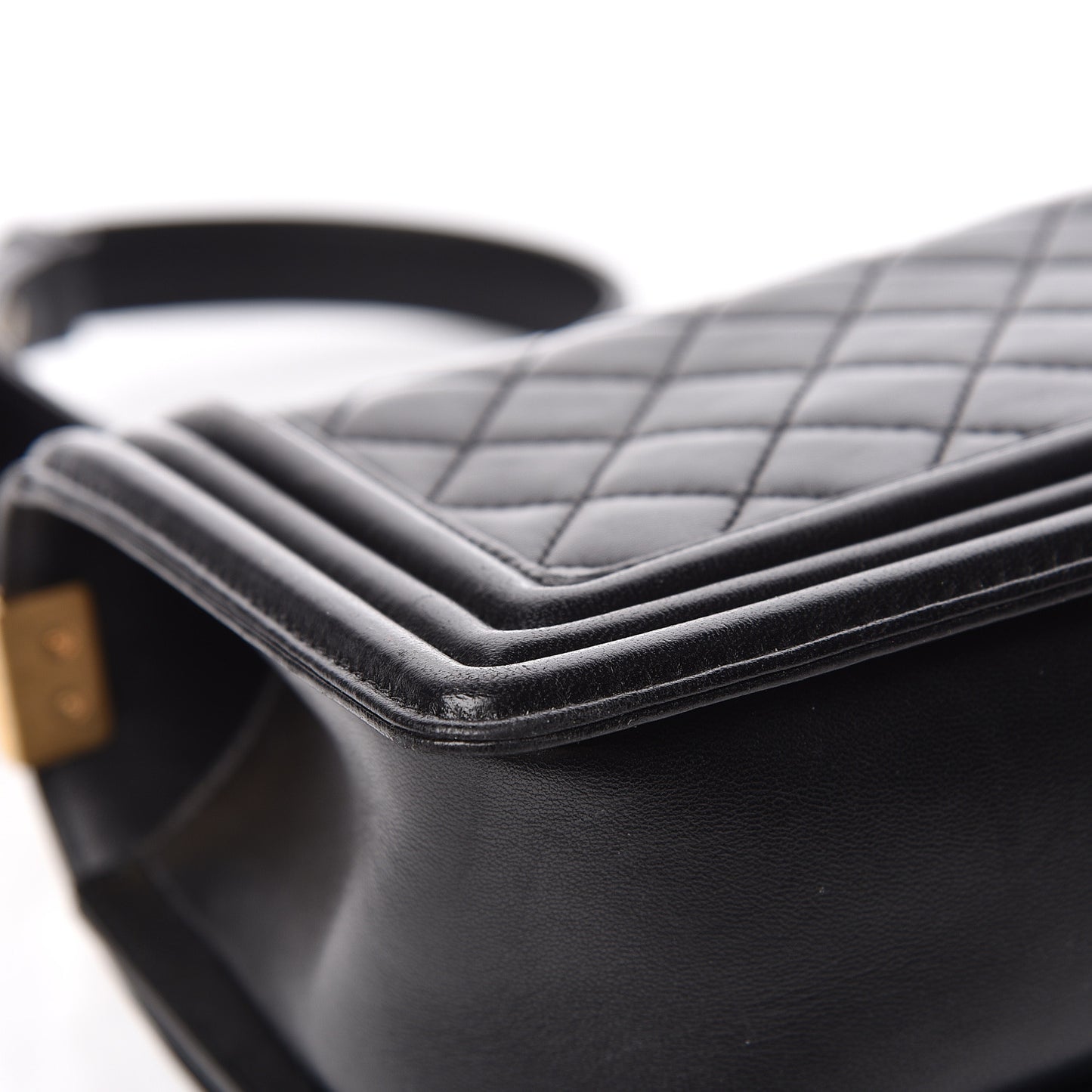 Lambskin Quilted Medium Boy Flap Black