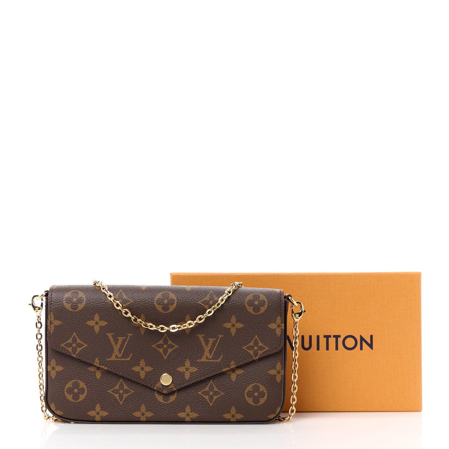 Monogram Pochette Felicie Chain Wallet Fuchsia