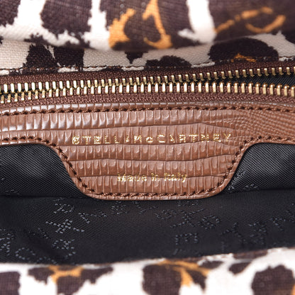 Stella McCartney Linen Leopard Falabella Fold Over Tote Fawn 6 of 9