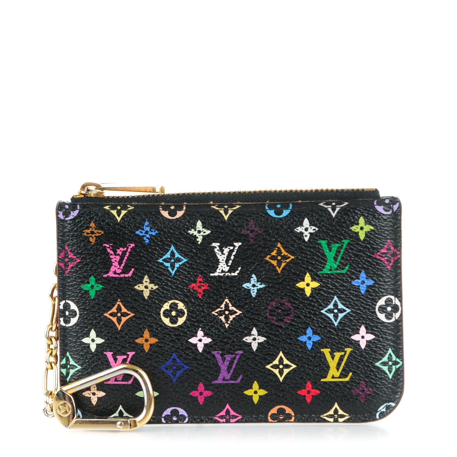 Louis Vuitton Monogram Multicolor Key Pouch Black Violet 1 of 8
