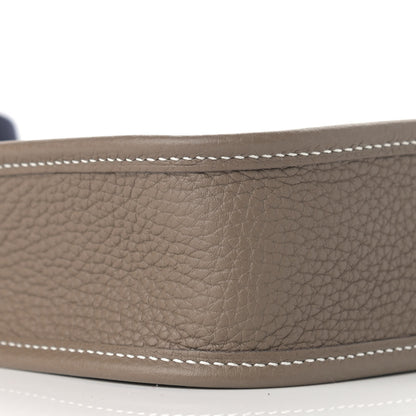 Hermes Taurillon Clemence Amazone Evelyne TPM Etoupe Bleu Indigo 8 of 9
