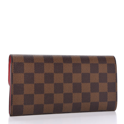 Louis Vuitton Damier Ebene Emilie Wallet Red 3 of 10