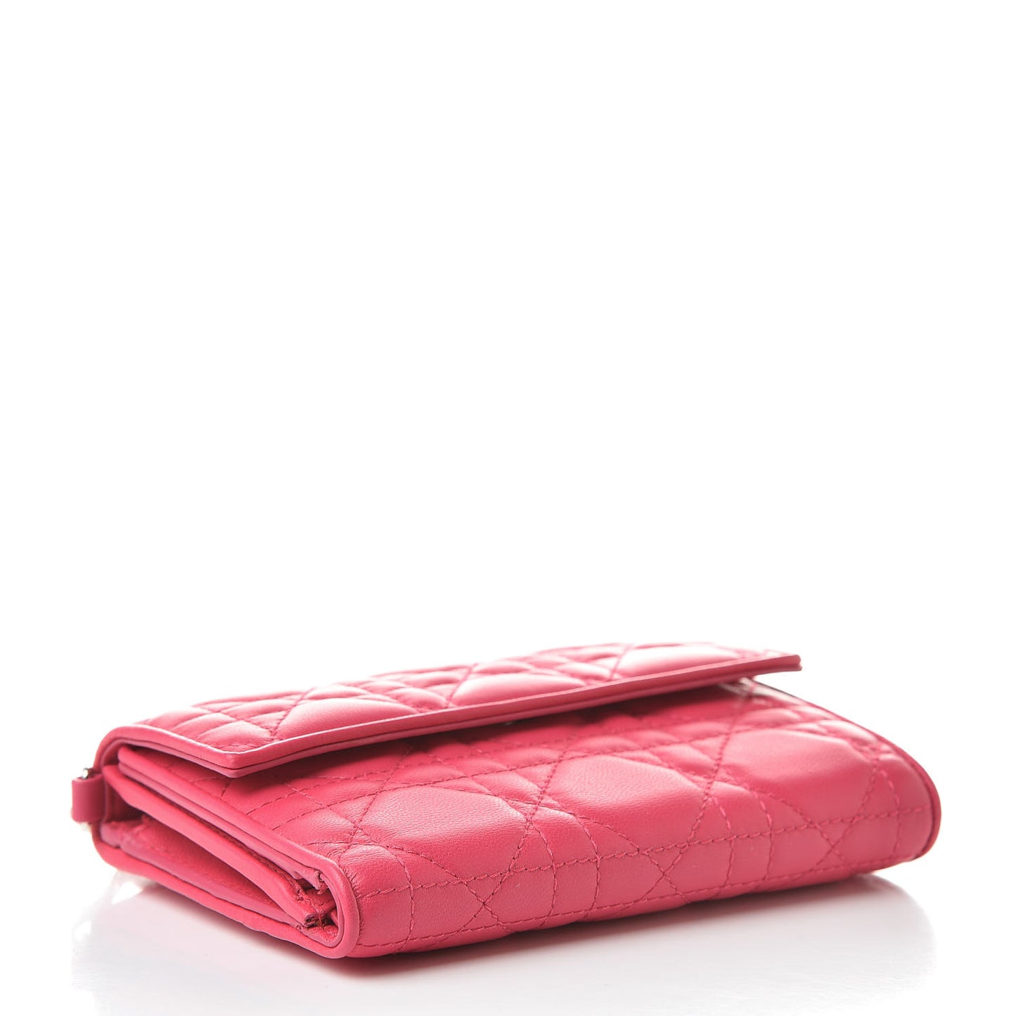 Lambskin Cannage Lady Dior Explorateur Wallet Fuchsia