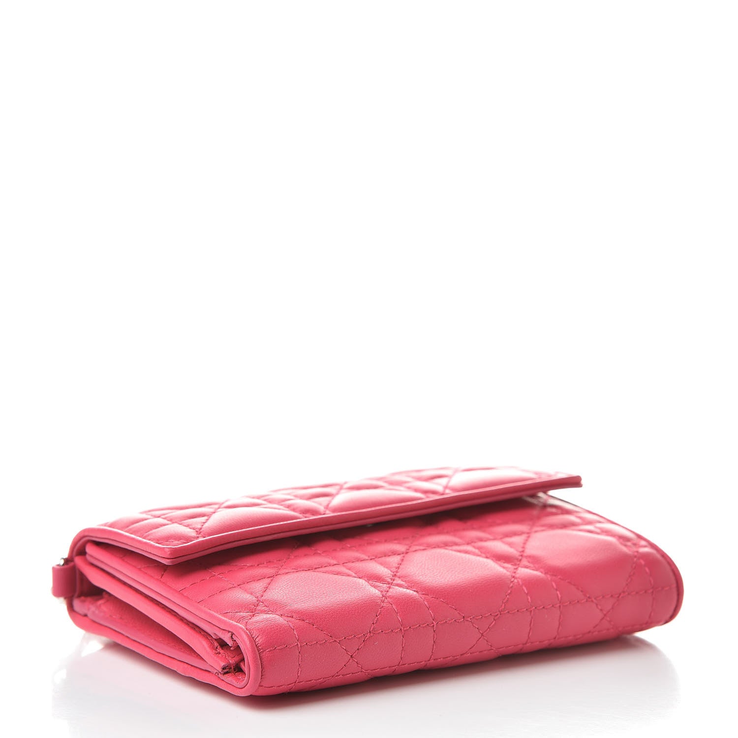 Christian Dior Lambskin Cannage Lady Dior Explorateur Wallet Fuchsia 4 of 9
