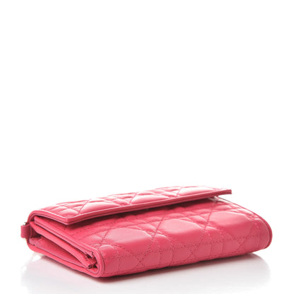 Christian Dior Lambskin Cannage Lady Dior Explorateur Wallet Fuchsia 4 of 9