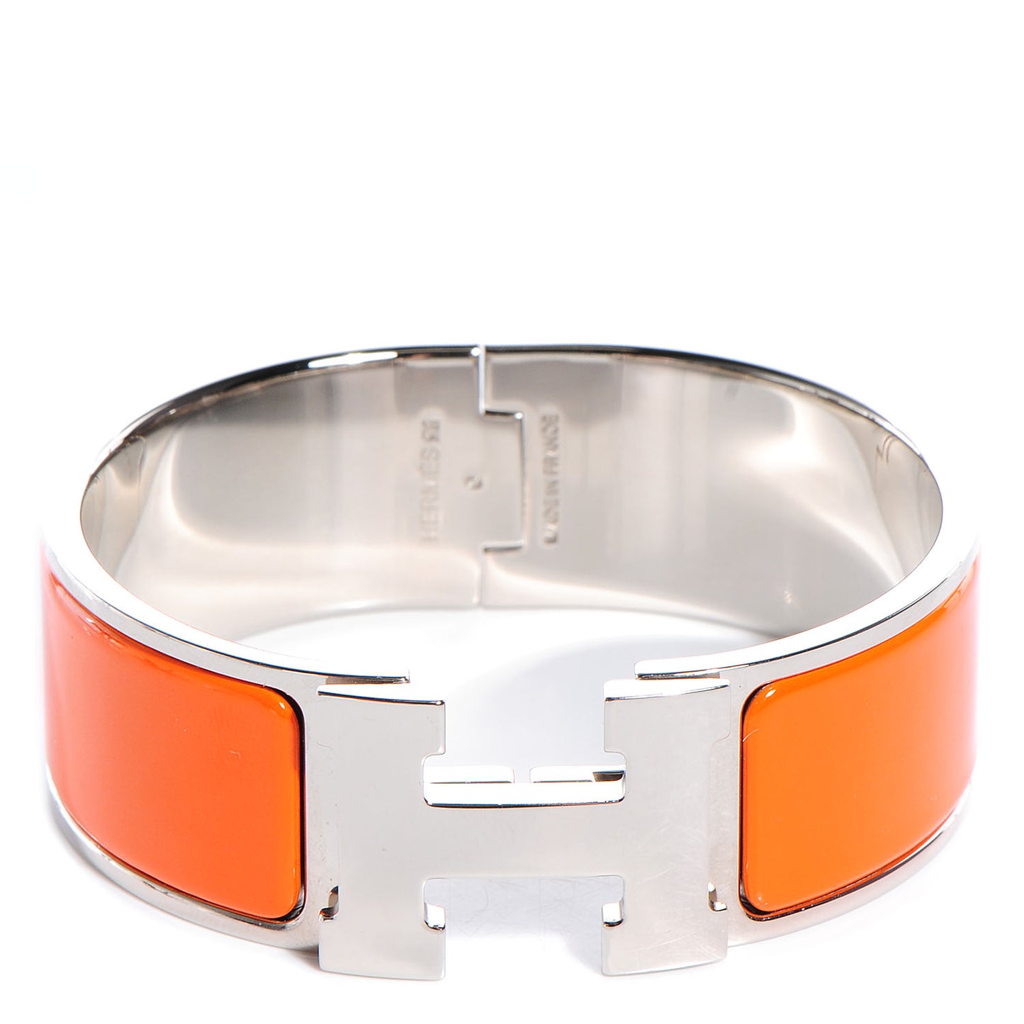 Enamel Wide Clic Clac H Bracelet PM Orange