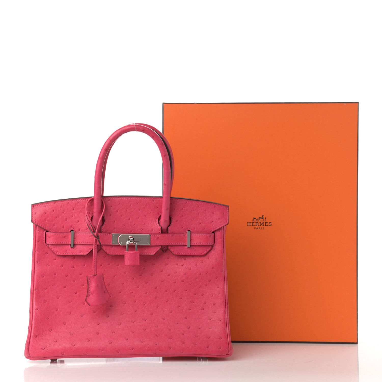 Hermes Ostrich Birkin 30 Rose Tyrien 17 of 17