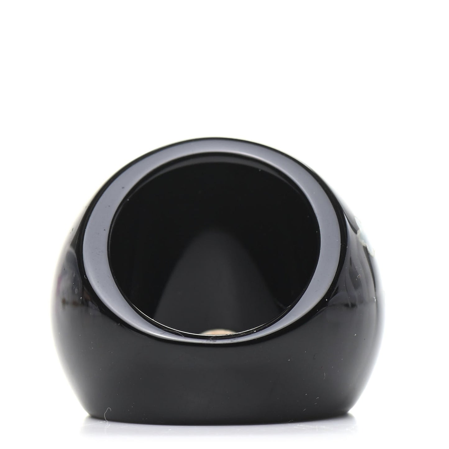 Resin Glitter Enamel CC Bird Ring 7 Black Green