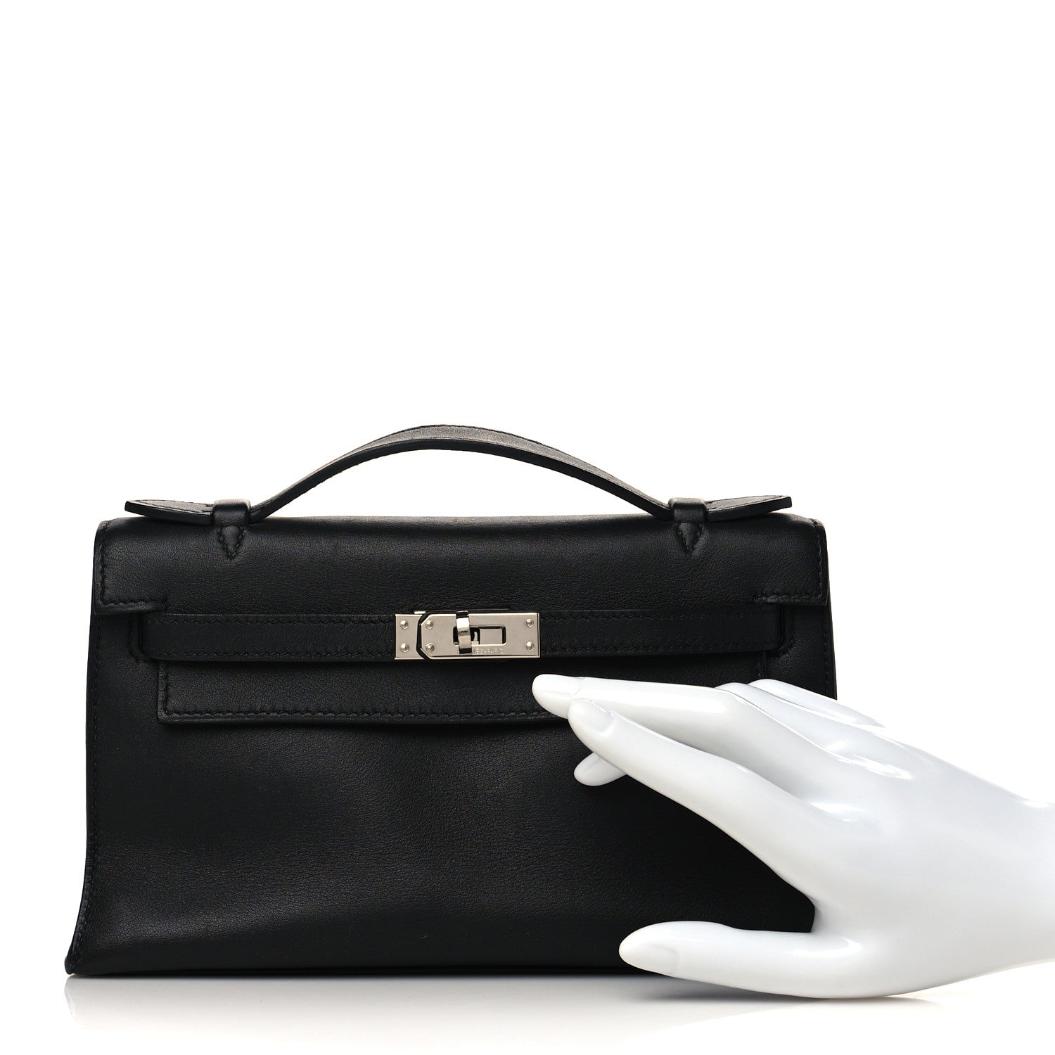 Hermes Swift Kelly Pochette Clutch Black 3 of 15