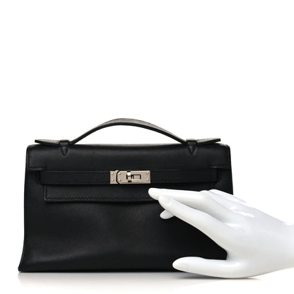 Hermes Swift Kelly Pochette Clutch Black 3 of 15