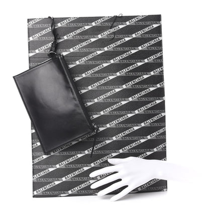 Balenciaga Coated Canvas Losange Monogram Plastic Bag Shopper S Black Grey 2 of 8