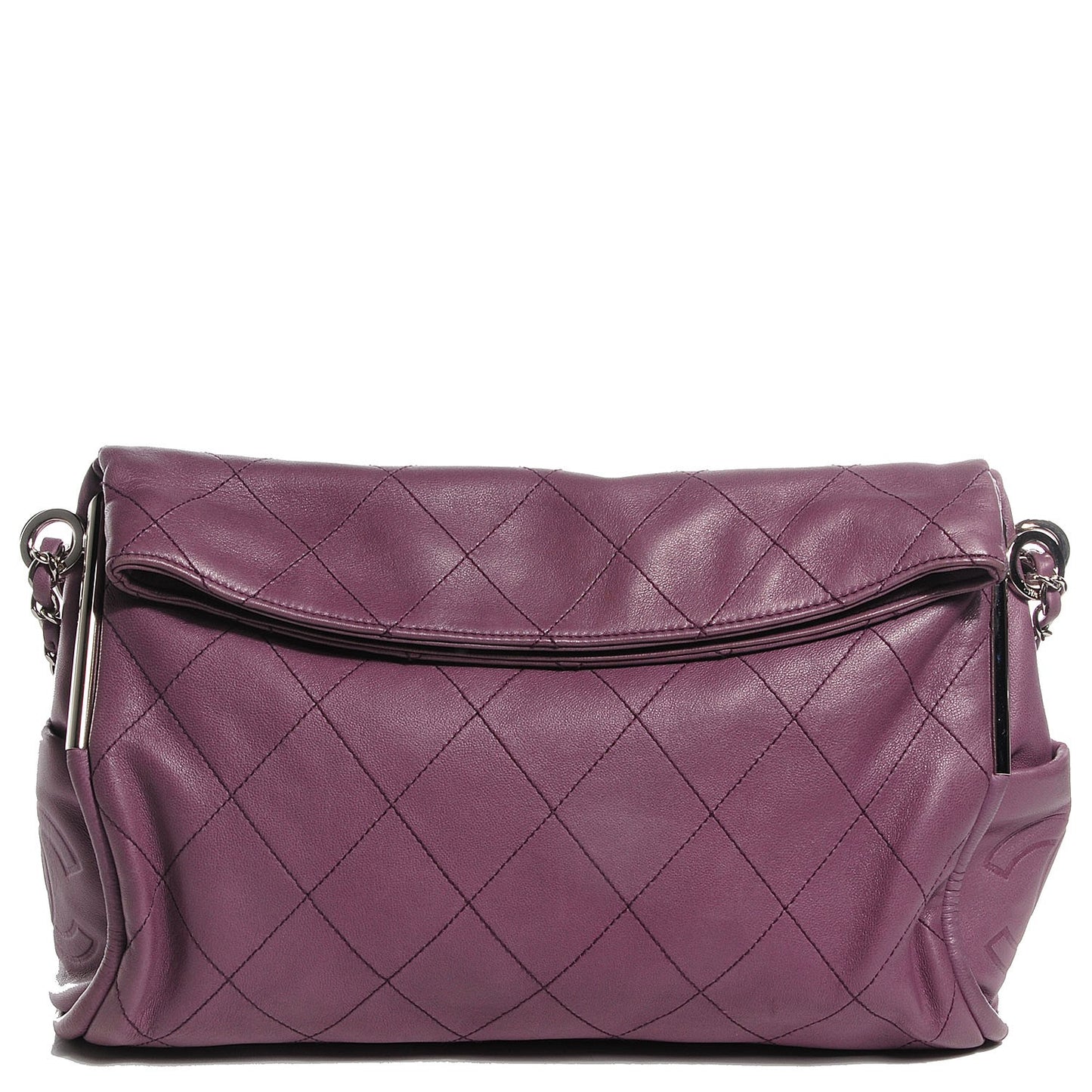 Lambskin Stitched Medium Ultimate Soft Shoulder Bag Light Purple