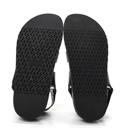 Hermes Calfskin Mens Takara Sandals 43 Black 5 of 8