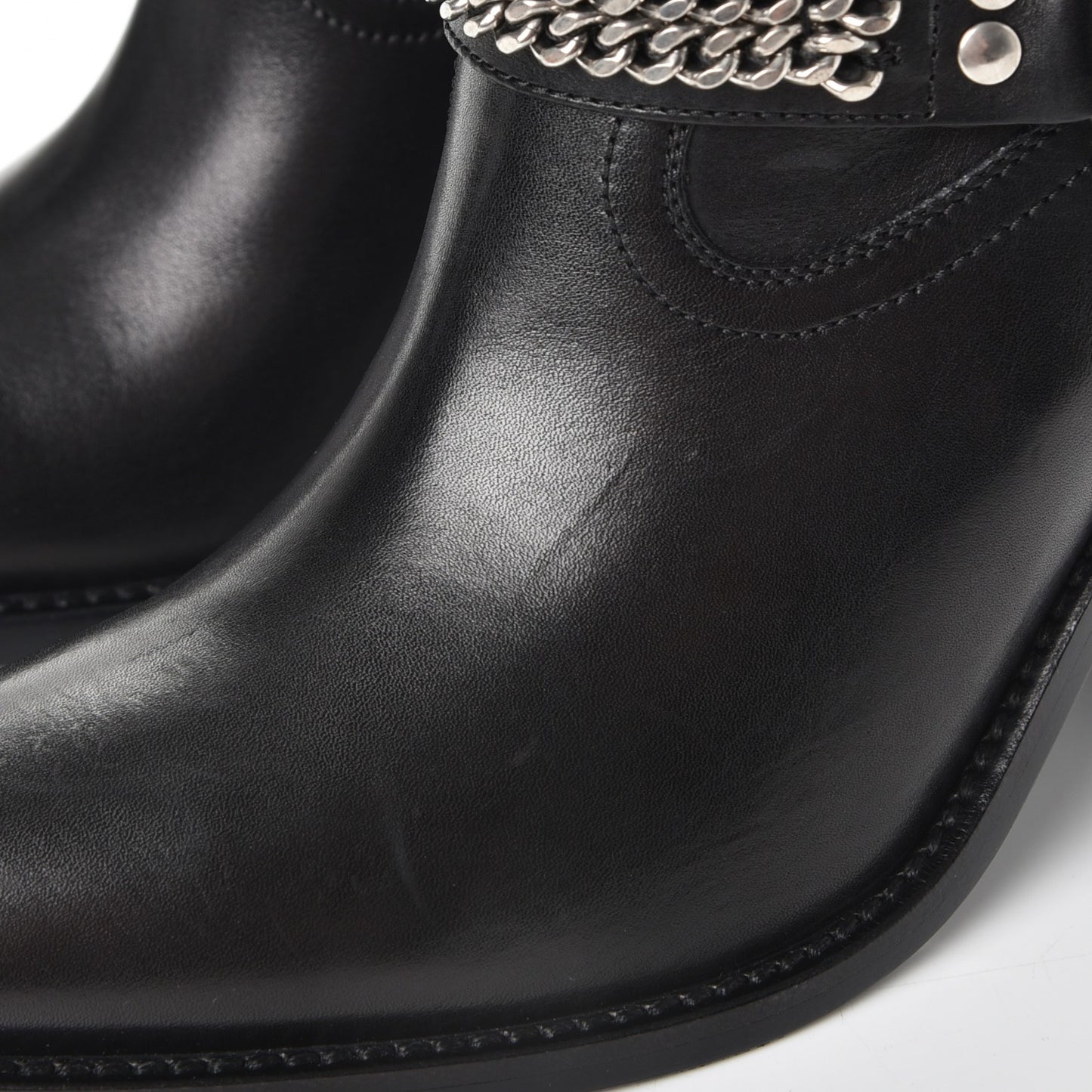 Calfskin Chain Harness Curtis 80 Ankle Boots 37 Black