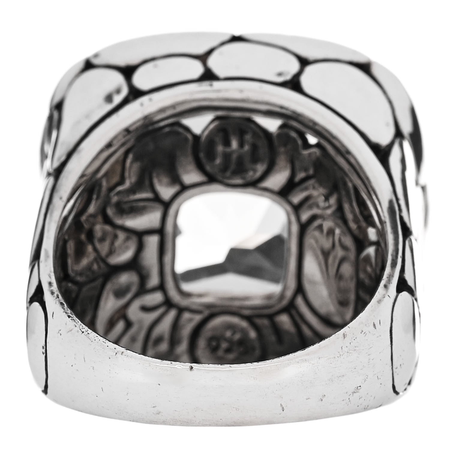 John Hardy Sterling Silver White Topaz Batu Kali Square Ring 54 7 4 of 5