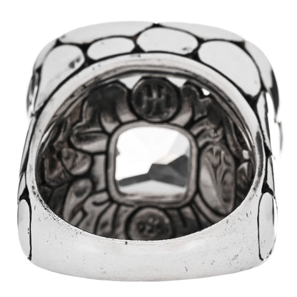 John Hardy Sterling Silver White Topaz Batu Kali Square Ring 54 7 4 of 5