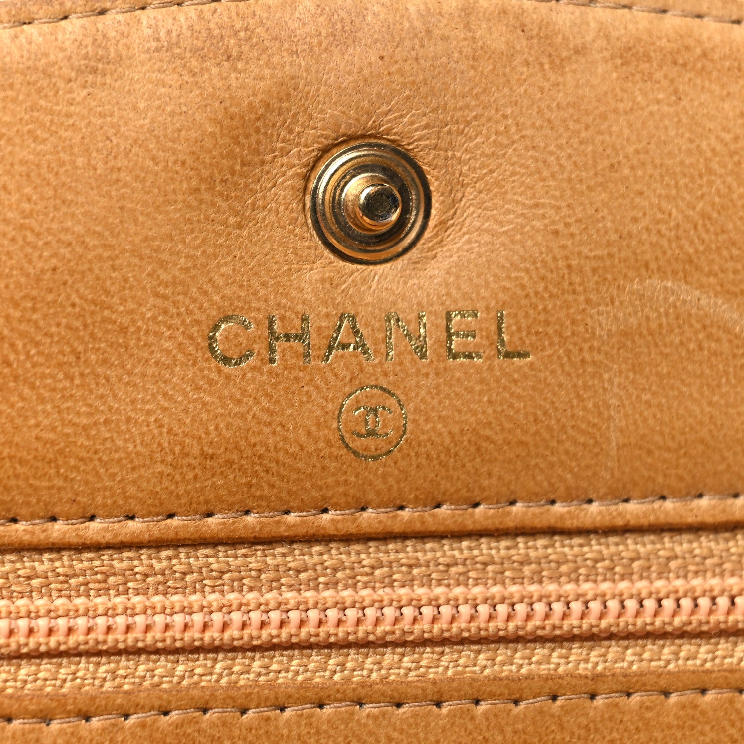 Chanel Caviar Timeless CC Wallet on Chain WOC Beige 7 of 12