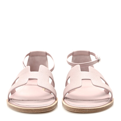 Hermes Epsom Santorini Sandals 37 Rose Porcelaine 2 of 9