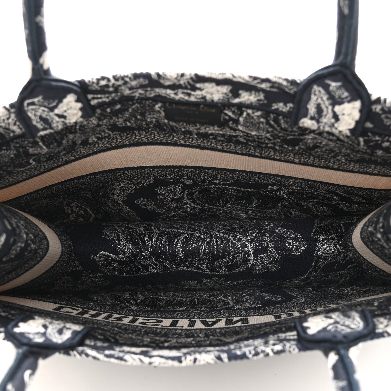 Christian Dior Canvas Embroidered Medium Dioriviera Toile De Jouy Book Tote Blue 7 of 12
