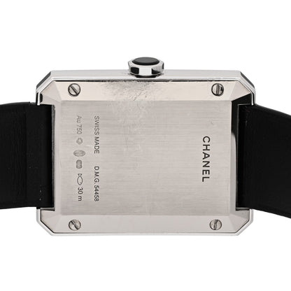 Chanel 18K White Gold Alligator Diamond 26.7mm Boy-Friend Quartz Watch 4 of 5