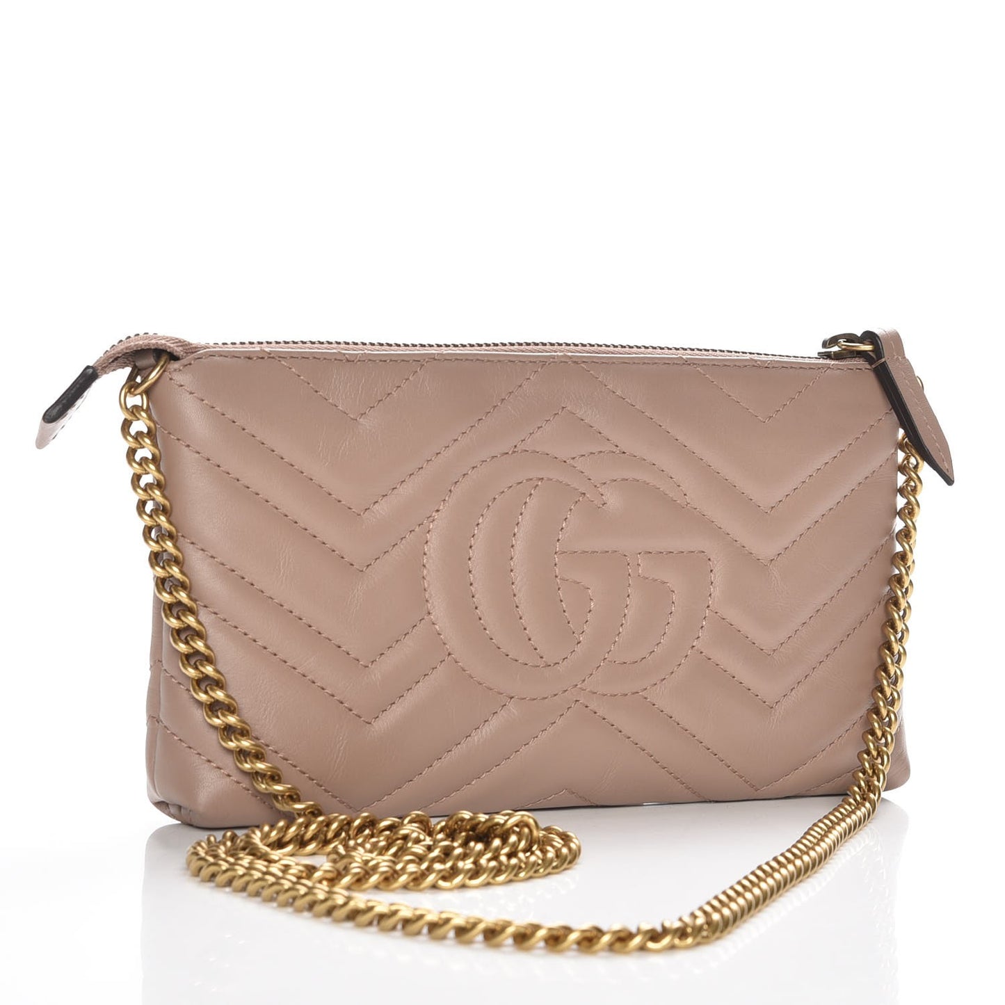 Calfskin Matelasse Mini GG Marmont Chain Bag Porcelain Rose