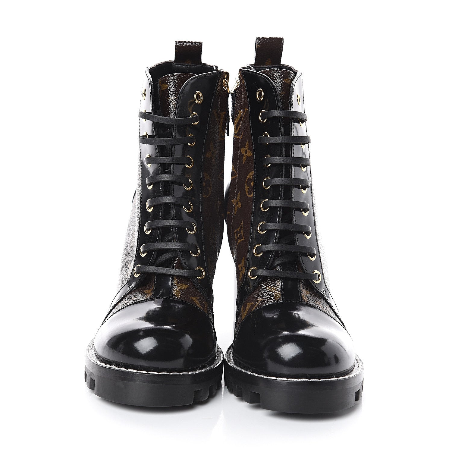 Louis Vuitton Patent Calfskin Monogram Star Trail Ankle Boots 39 Black 2 of 6