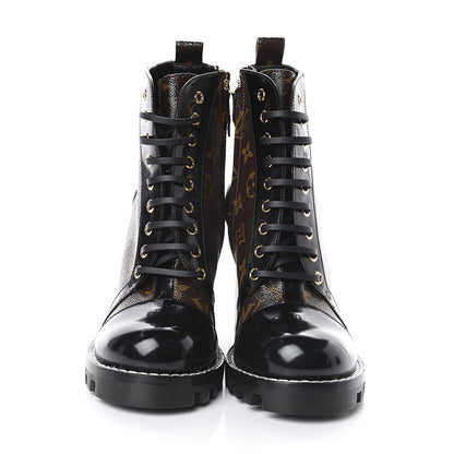 Louis Vuitton Patent Calfskin Monogram Star Trail Ankle Boots 39 Black 2 of 6