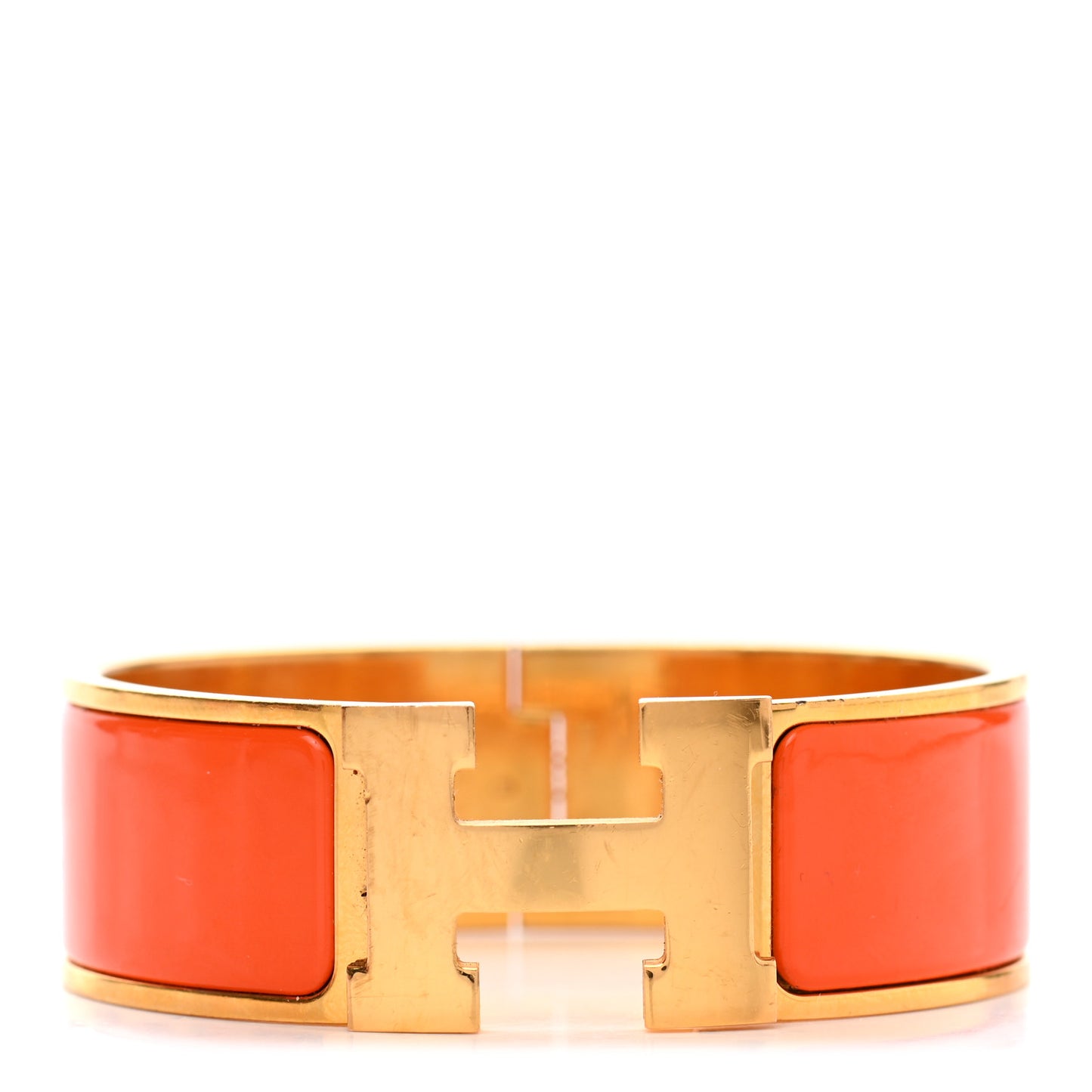Enamel Wide Clic Clac H Bracelet PM Orange