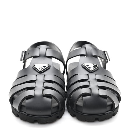 Prada Foam Rubber Triangle 50mm Cage Sandals 40 Black 2 of 10