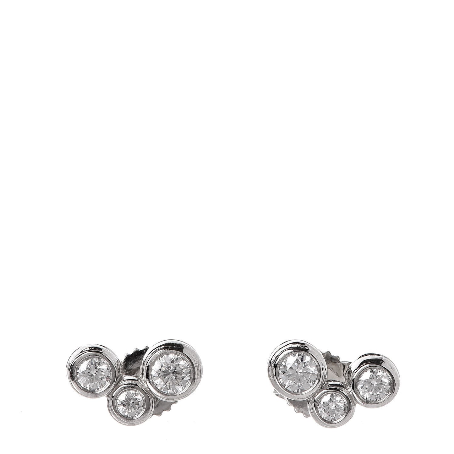 Platinum Diamond Bubbles Stud Earrings