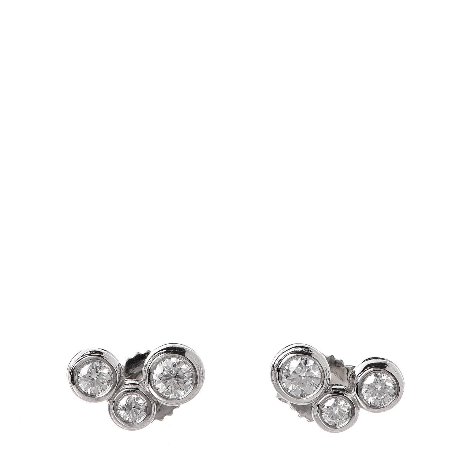 Tiffany Platinum Diamond Bubbles Stud Earrings 1 of 4