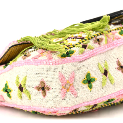 Fendi Canvas Beaded Baguette White Multicolor 8 of 9