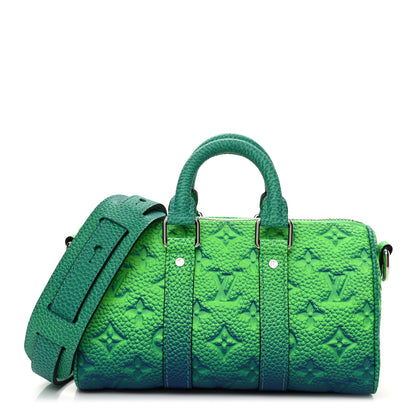 Louis Vuitton Taurillon Illusion Keepall XS Bleu Vert 1 of 10