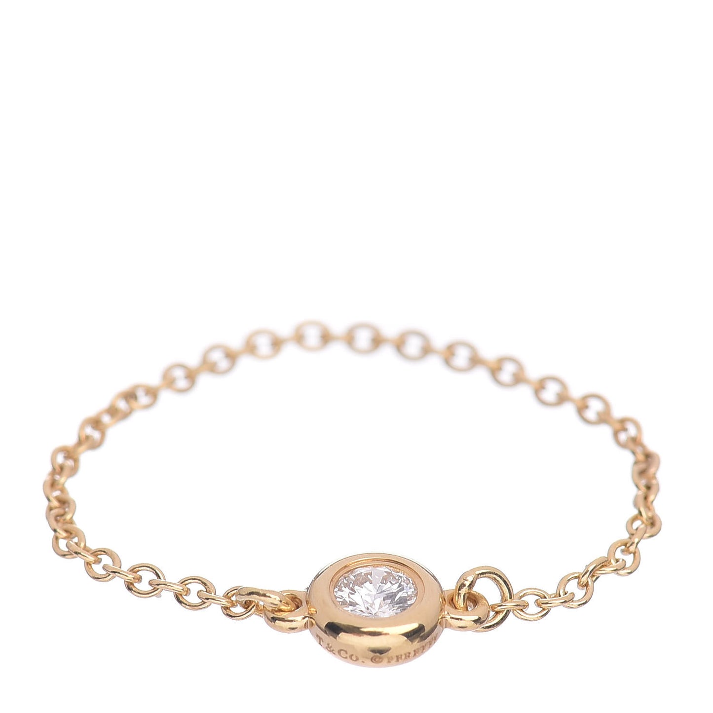 18K Yellow Gold Diamond .07ct Elsa Peretti Diamonds By The Yard Ring 52 6