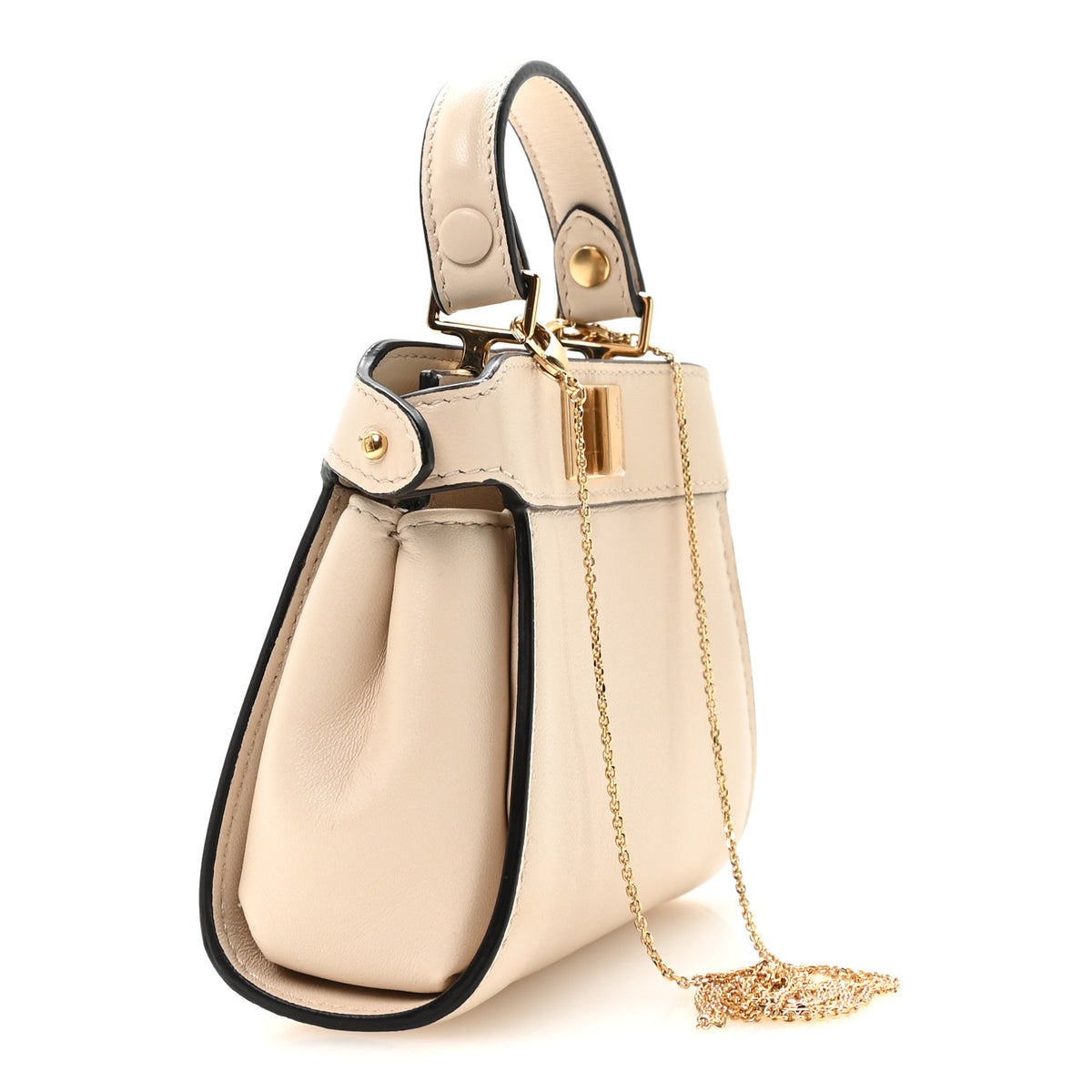 Fendi Camellia Nappa Nano Peekaboo Satchel White 2 of 10