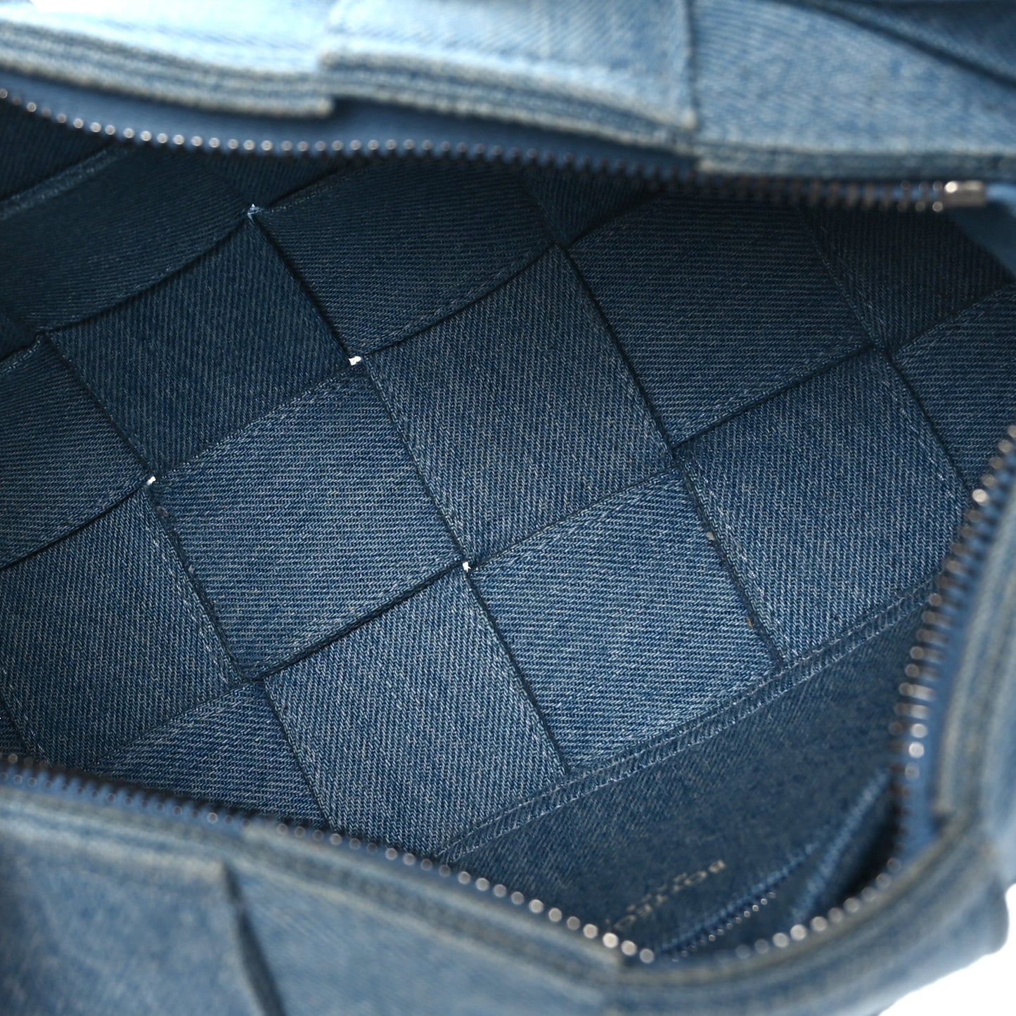 Denim Maxi Intrecciato Brick Cassette Bag Indigo