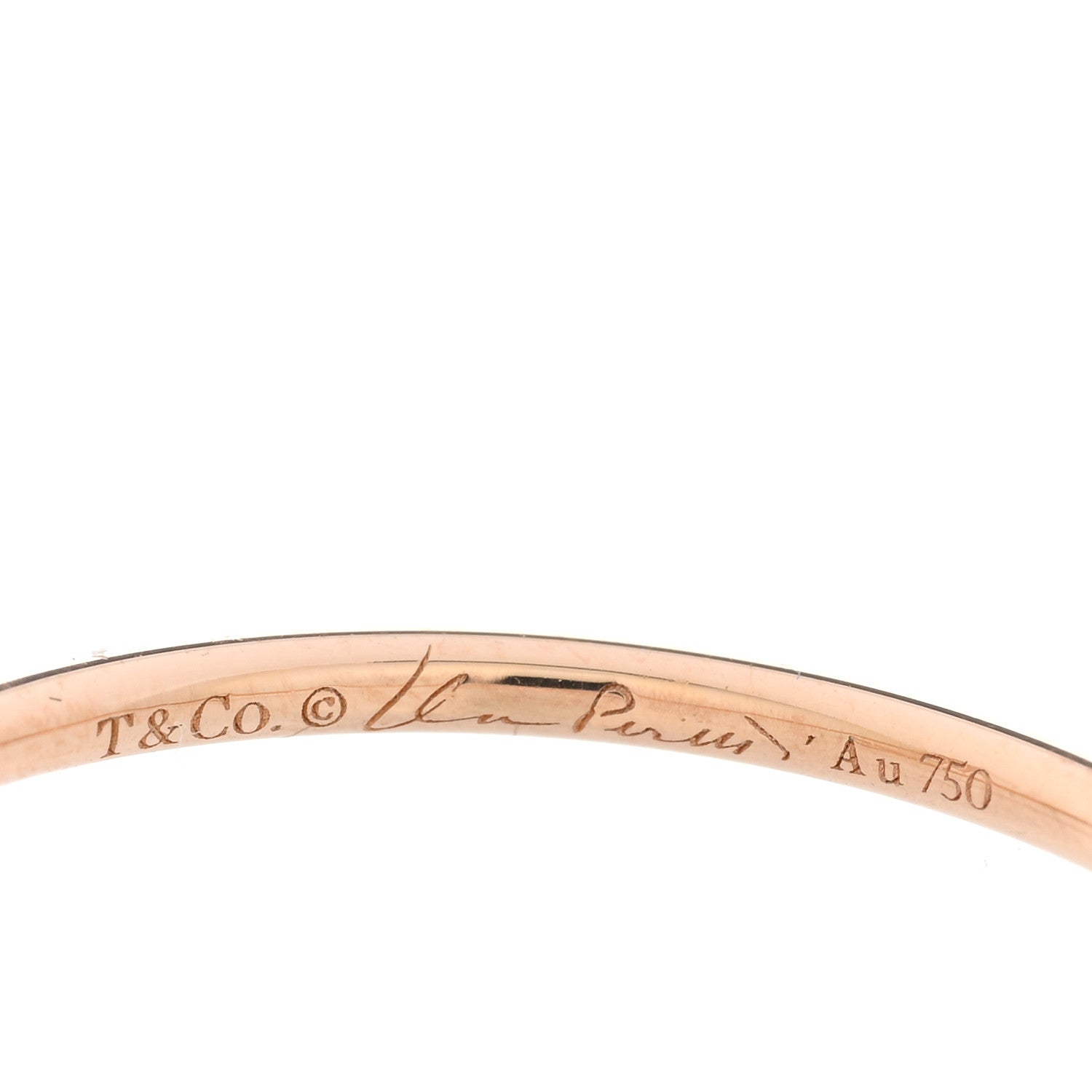 Tiffany 18K Rose Gold Diamond Elsa Peretti Hoop Ring 52 6 4 of 4