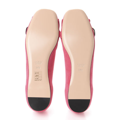 Gucci Kid Scamosciato GG Marmont Fringe Flats 39.5 Hot Pink 6 of 10