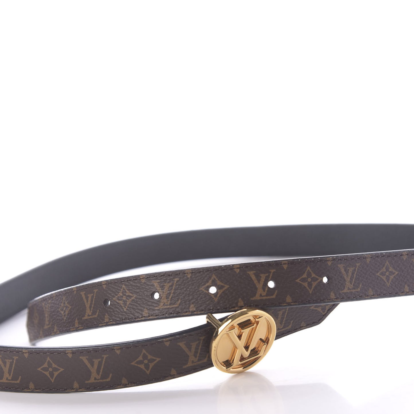 Calfskin Monogram 25mm LV Circle Reversible Belt 80 32 Black